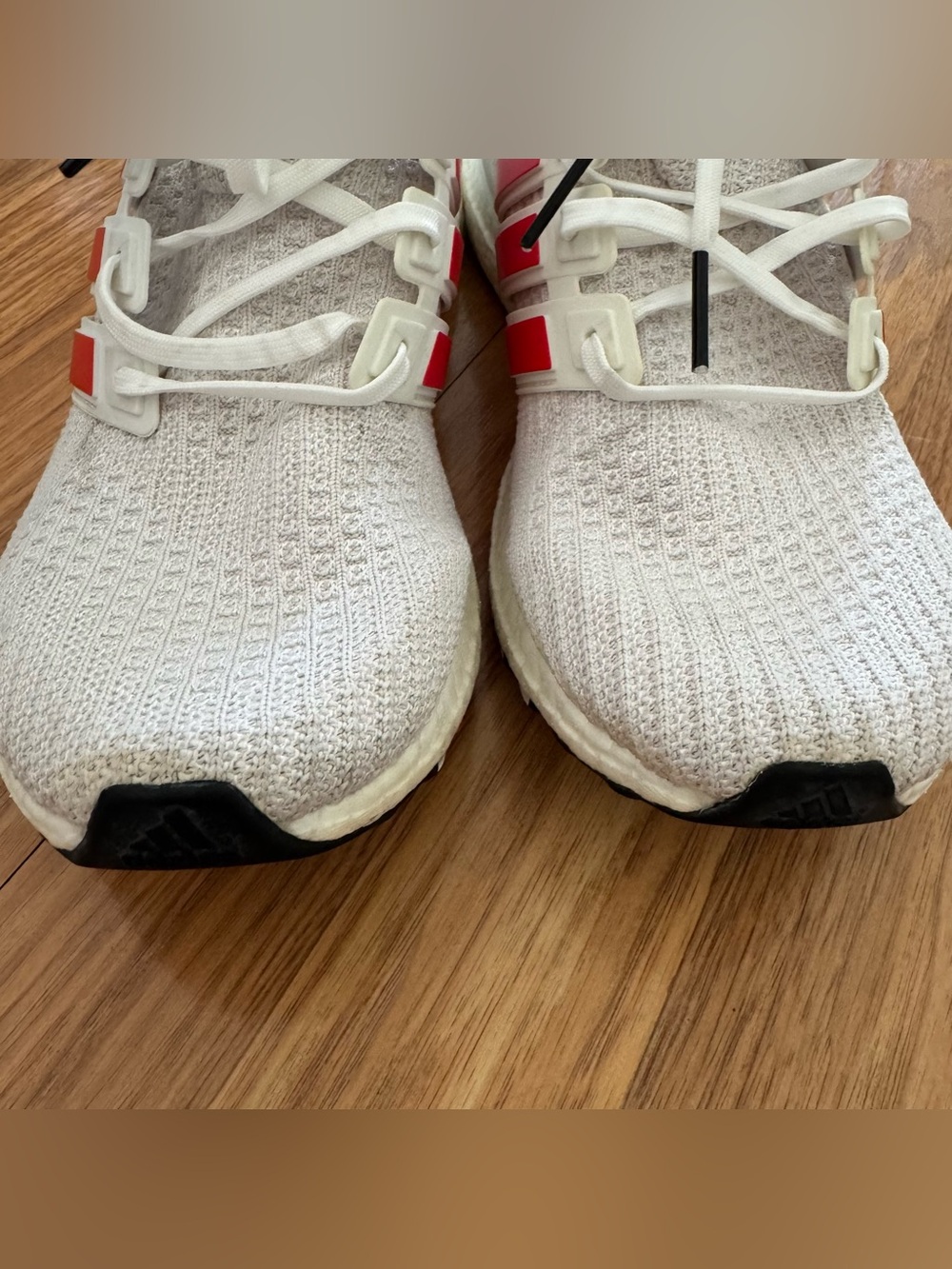 Adidas UltraBoost 4.0 Red Stripes White Running Shoes Marble Print Outsoles 10 - Picture 2 of 11